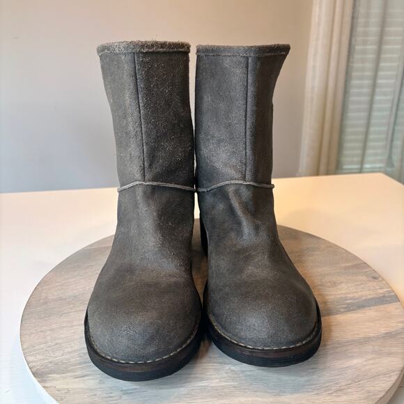 Florentini + Baker Clarance Gray Distressed Suede Mid Boots Men\'s EU 42 US 12 main image 5